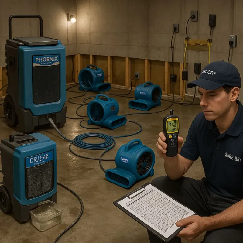 Structural Drying and Dehumidification process in Lynchburg, TN